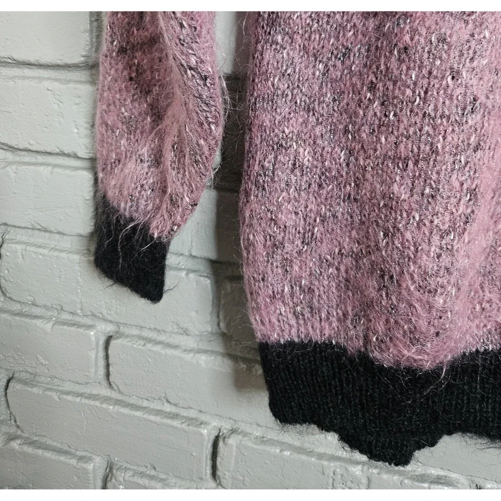 Magia Maglia Women's Sweater Kid Mohair Wool Made In Italy Size S Pink Sequin‎